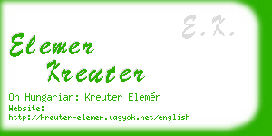 elemer kreuter business card